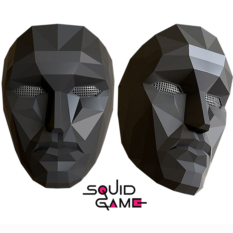 Αποκριάτικη Μάσκα 3D Εκπροσώπου Από Το Squid Game, Μαύρη Μάσκα Cosplay Από το Παιχνίδι Του Καλαμαριού, Squid Game Boss Mask, OEM